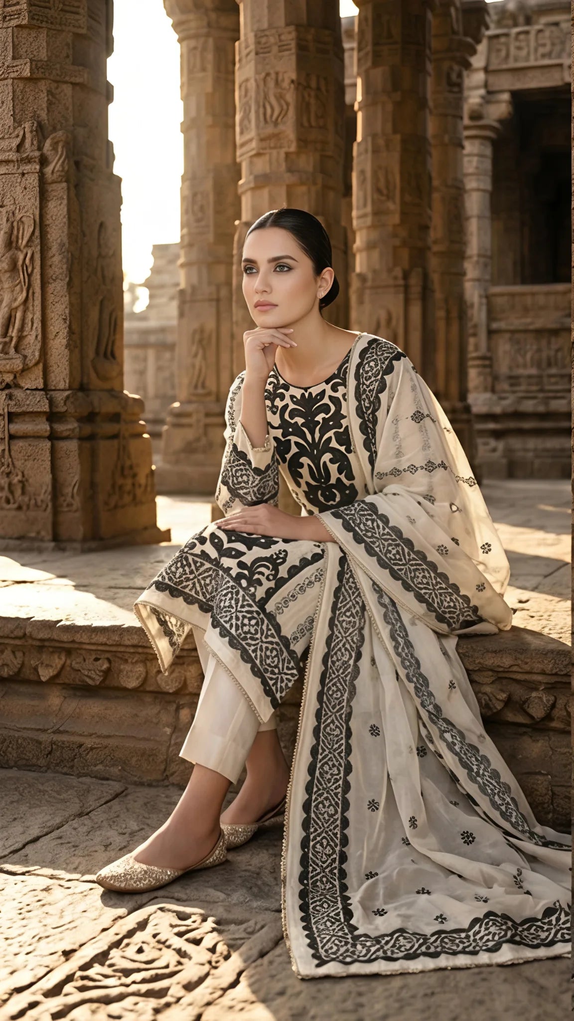 Ivory Noir Classic Suit Set