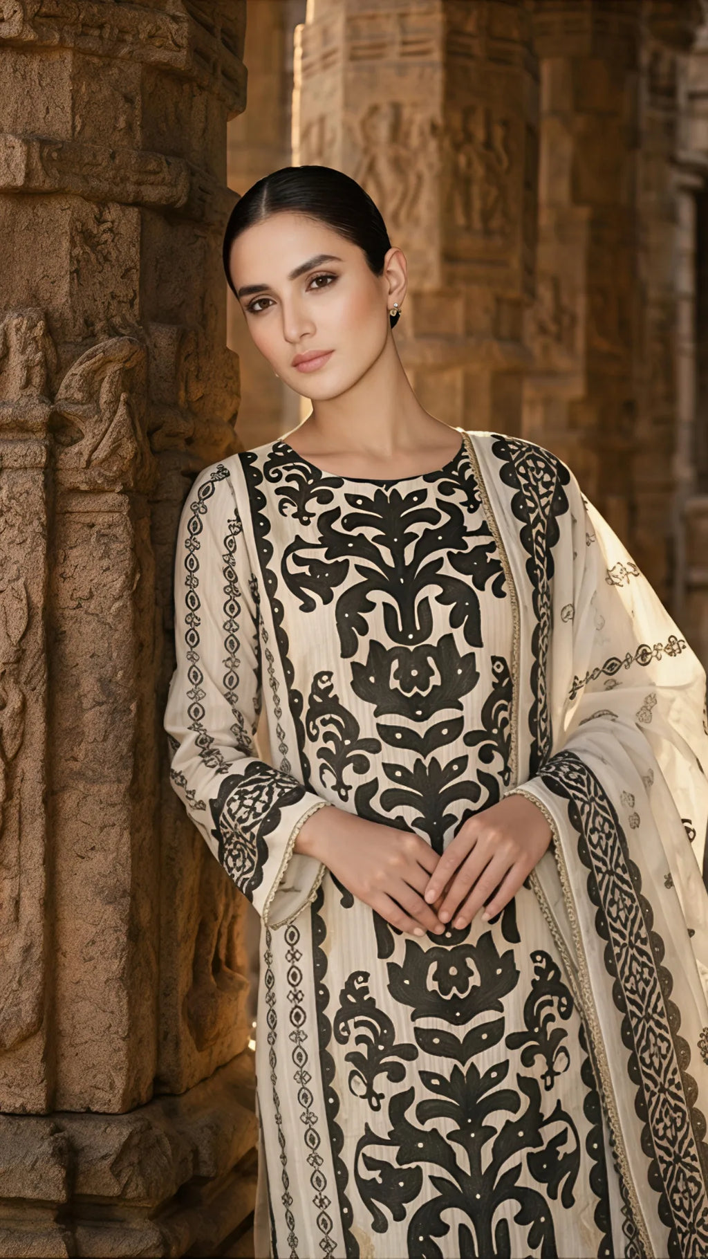 Ivory Noir Heritage Suit Set