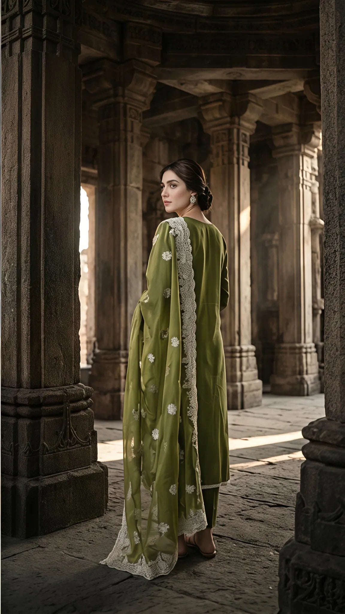 Olive Noor Lace Suit Set