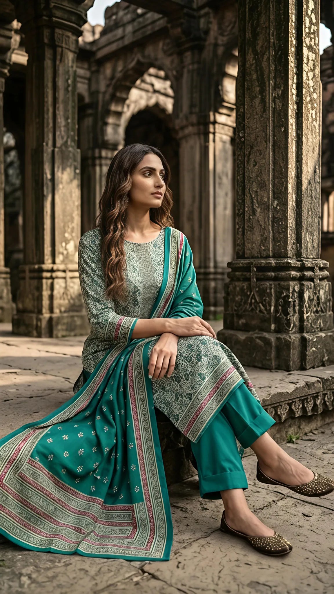 Firoza Aabroo Printed Suit Set