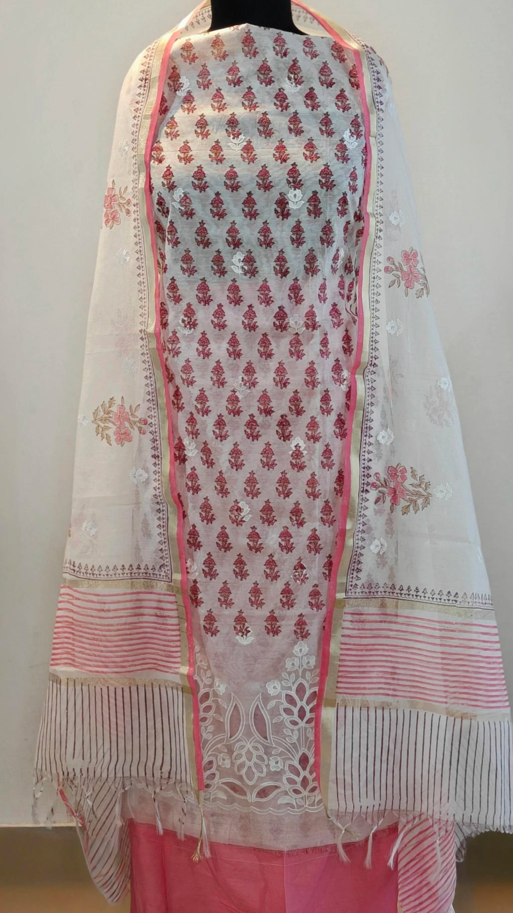 Rose Blush Handblock Suit Set