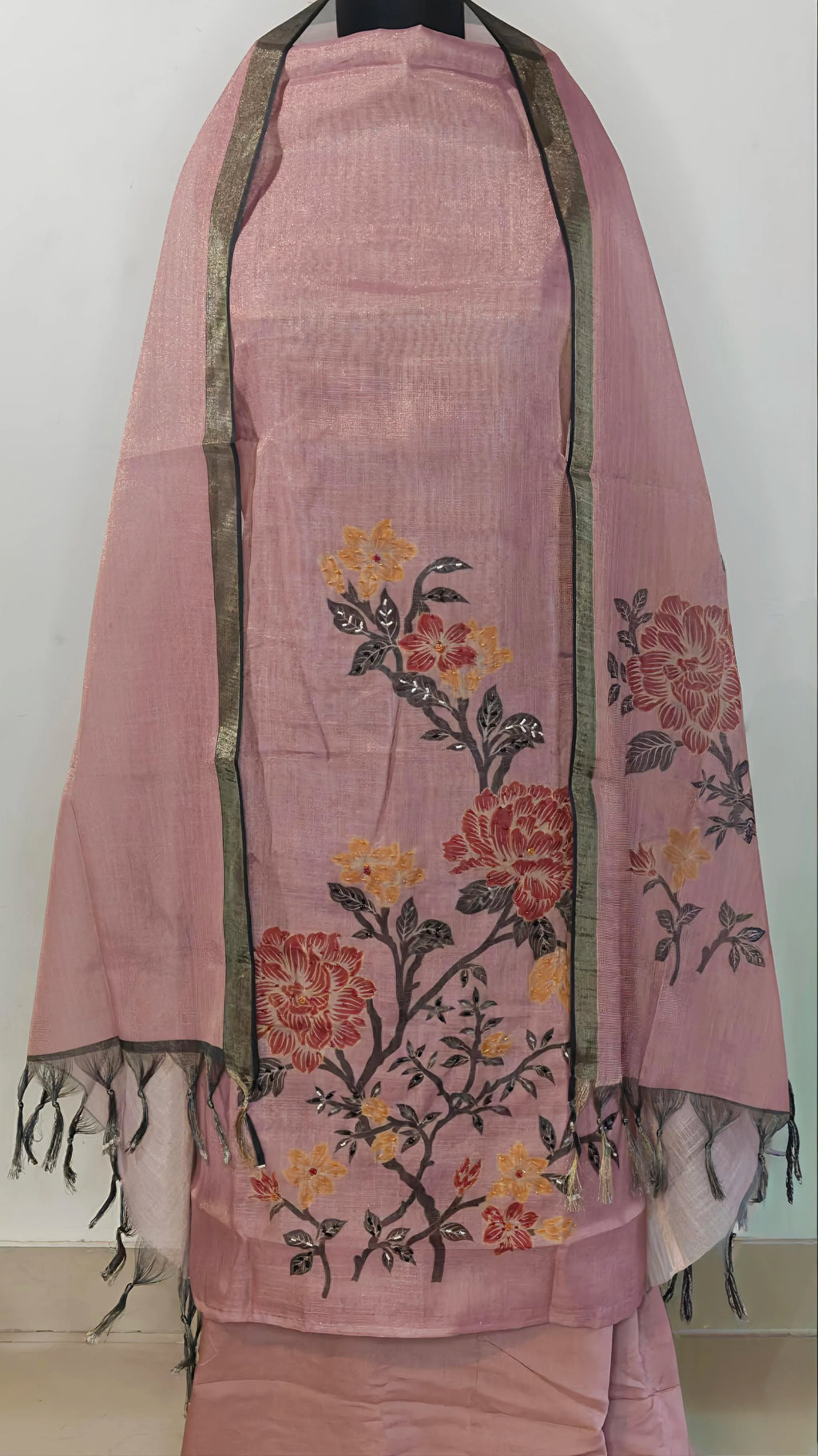 Blush Pink Floral Elegance Suit Set