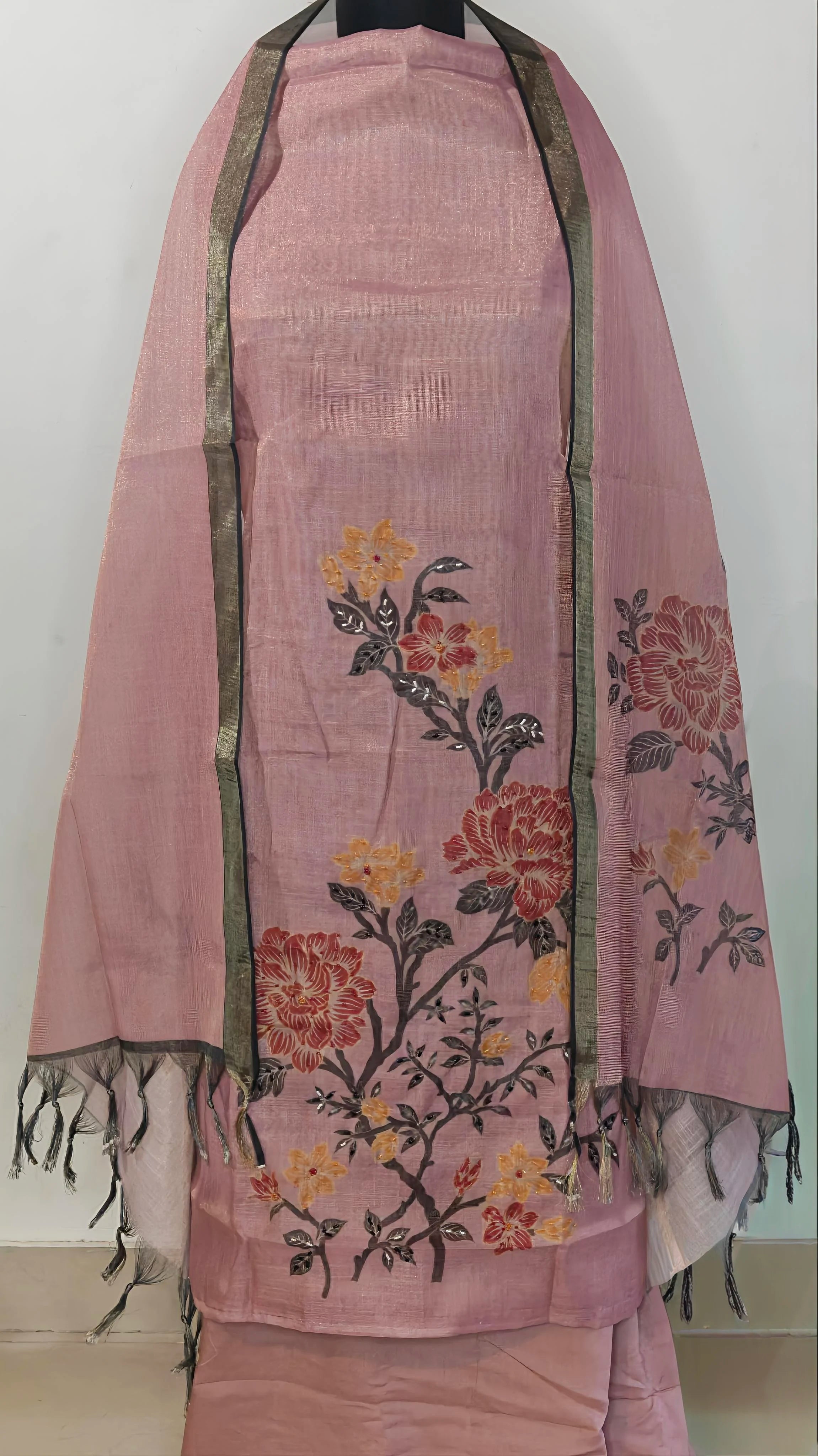 Blush Pink Floral Elegance Suit Set