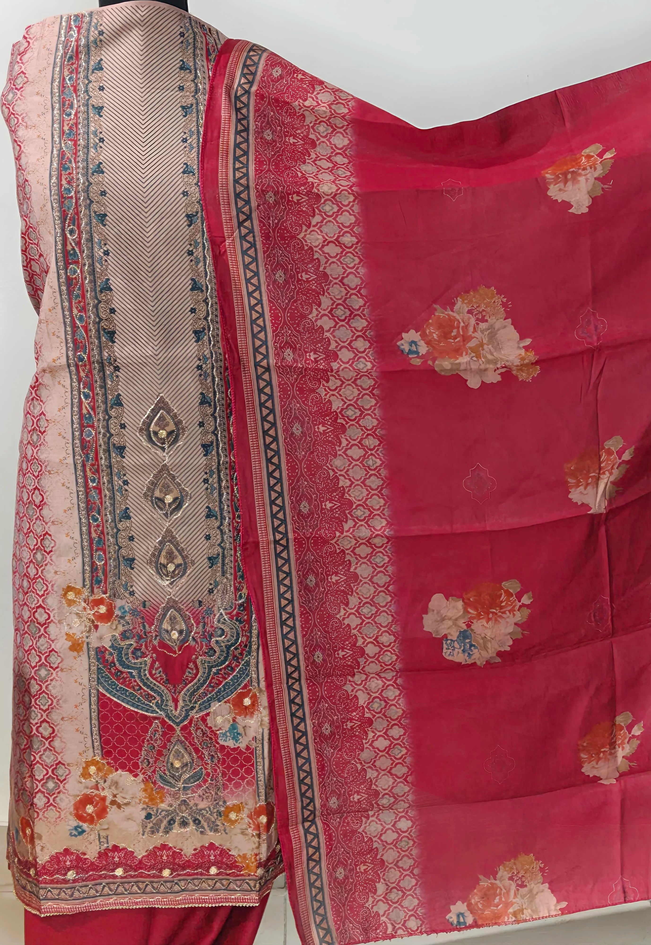 Crimson Heritage Floral Suit Set