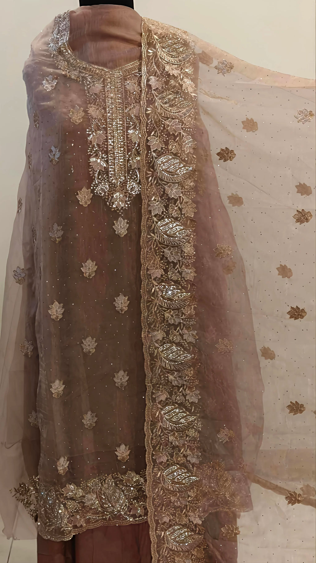 Dusty Rose Regal Embroidered Suit Set
