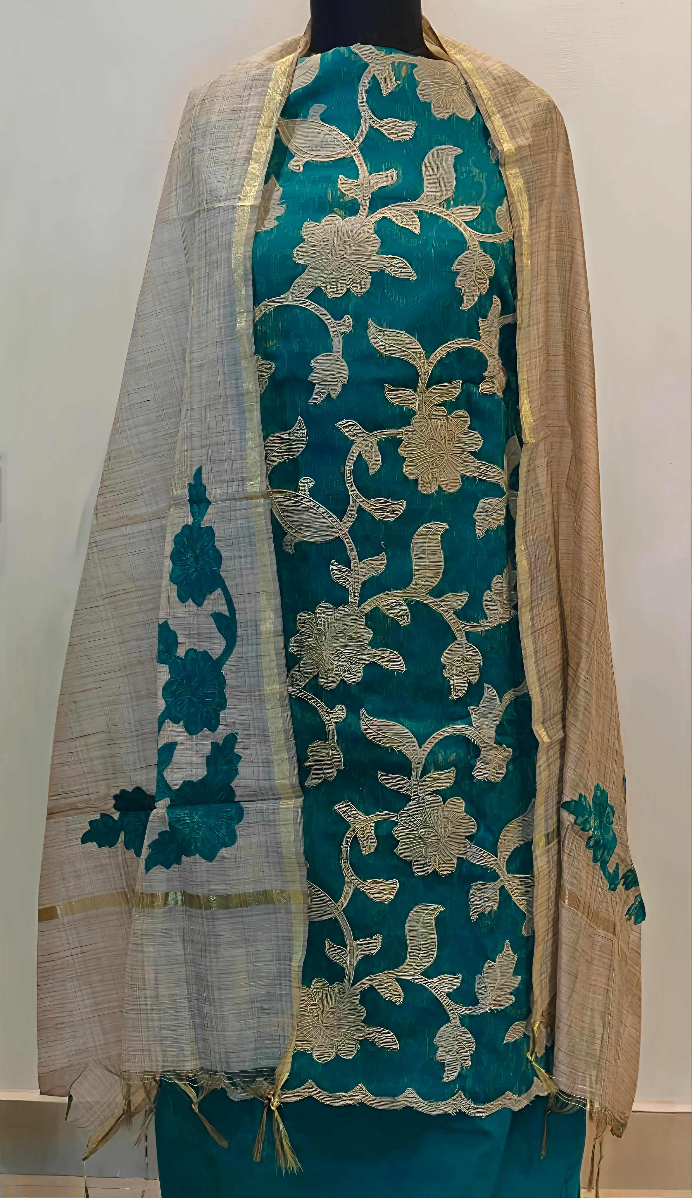 Emerald Vine Embroidered Suit Set