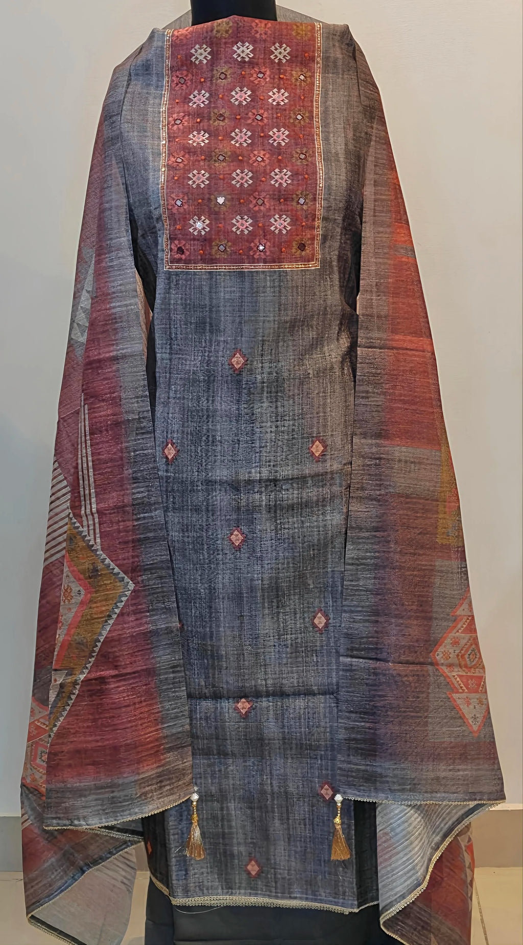 Slate Grey Heritage Cotton Suit Set