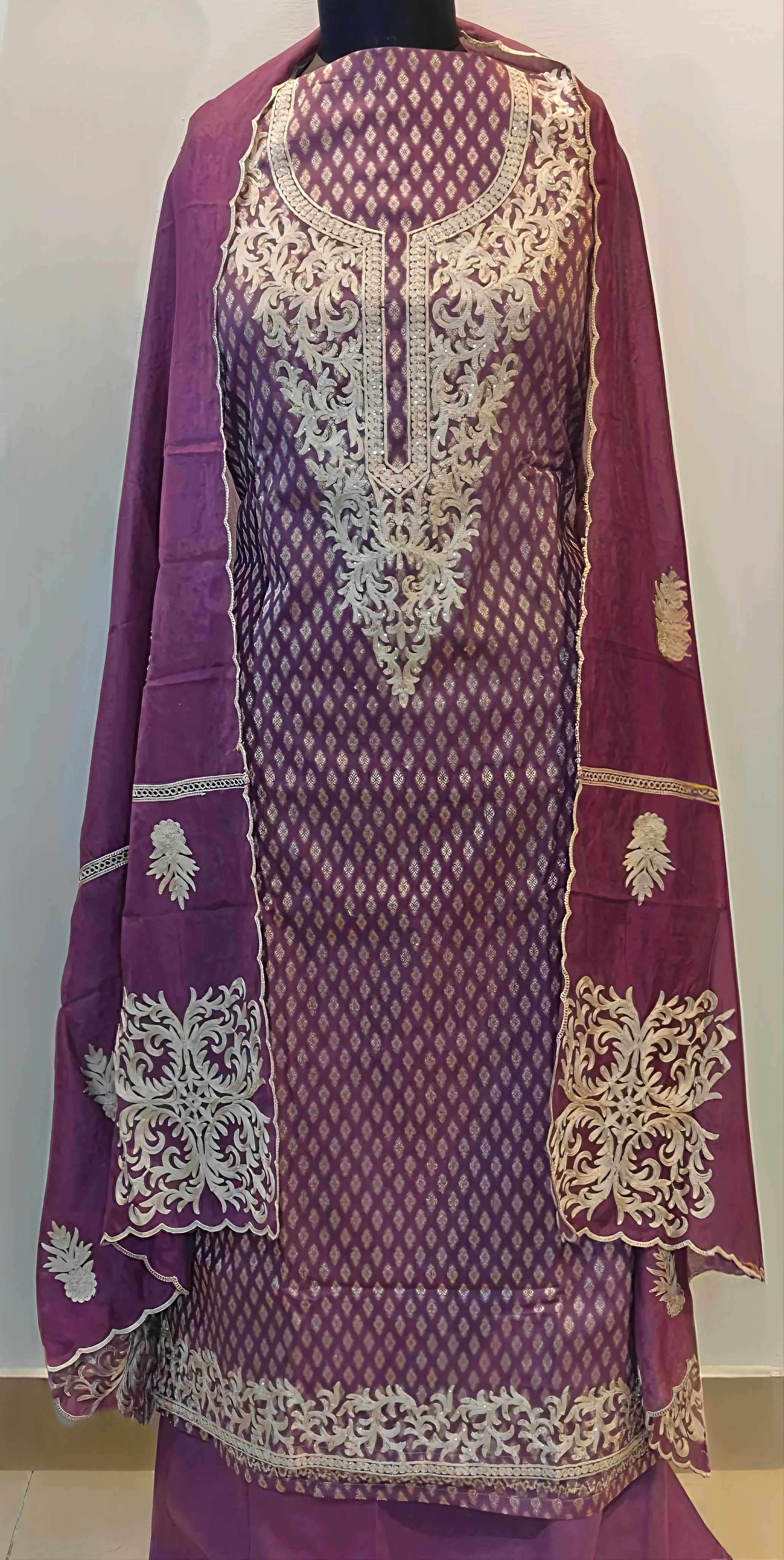Royal Amethyst Embroidered Suit Set