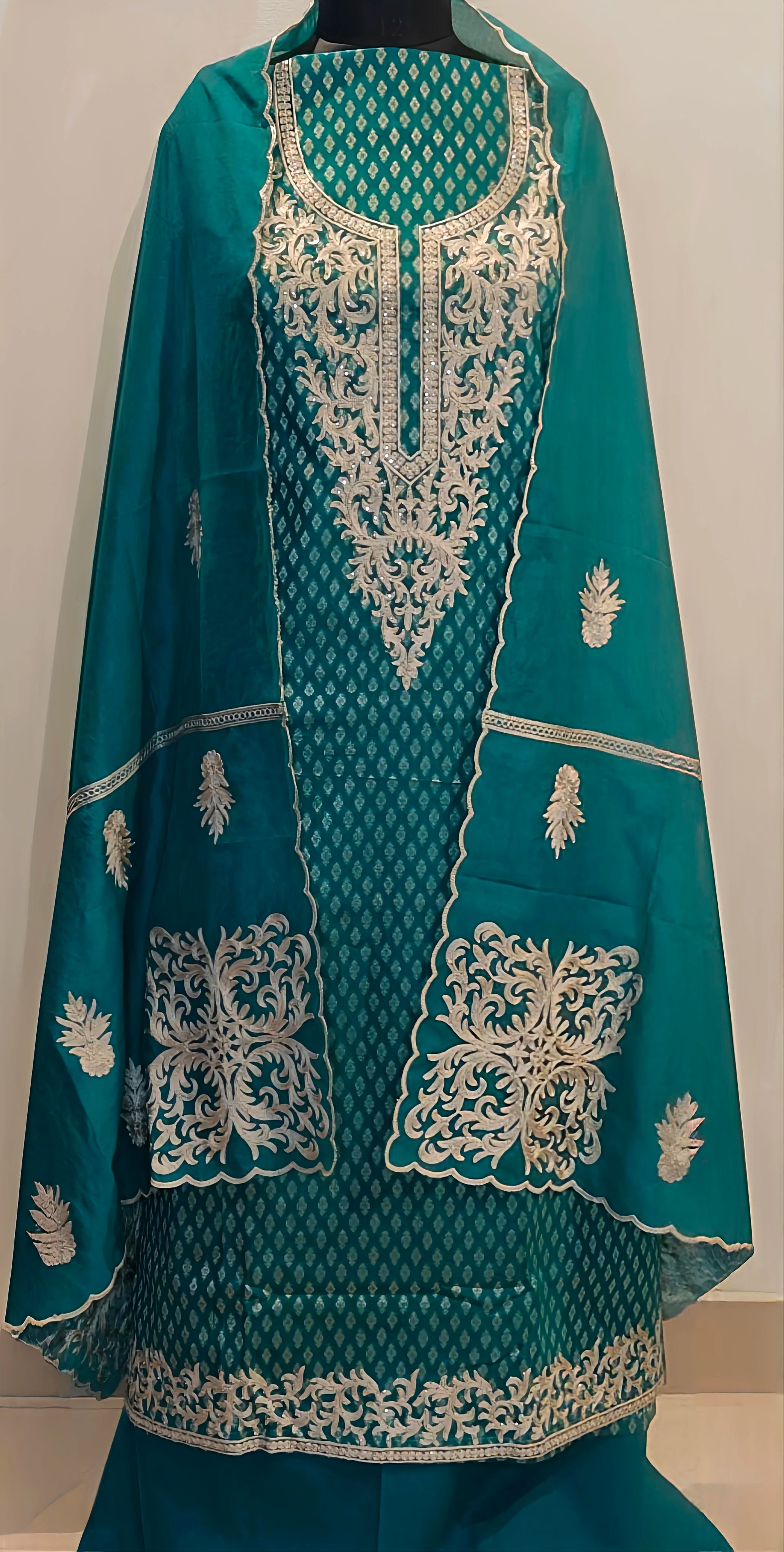 Emerald Grace Embroidered Suit Set