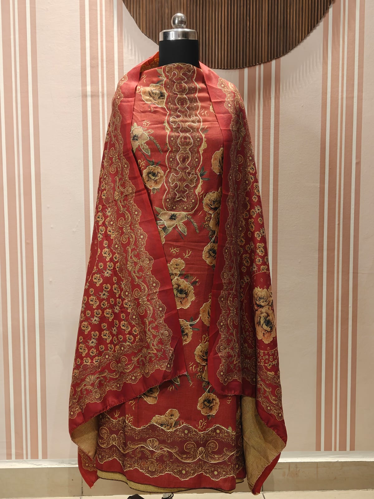 Ethereal Terracotta Pashmina Suit Set