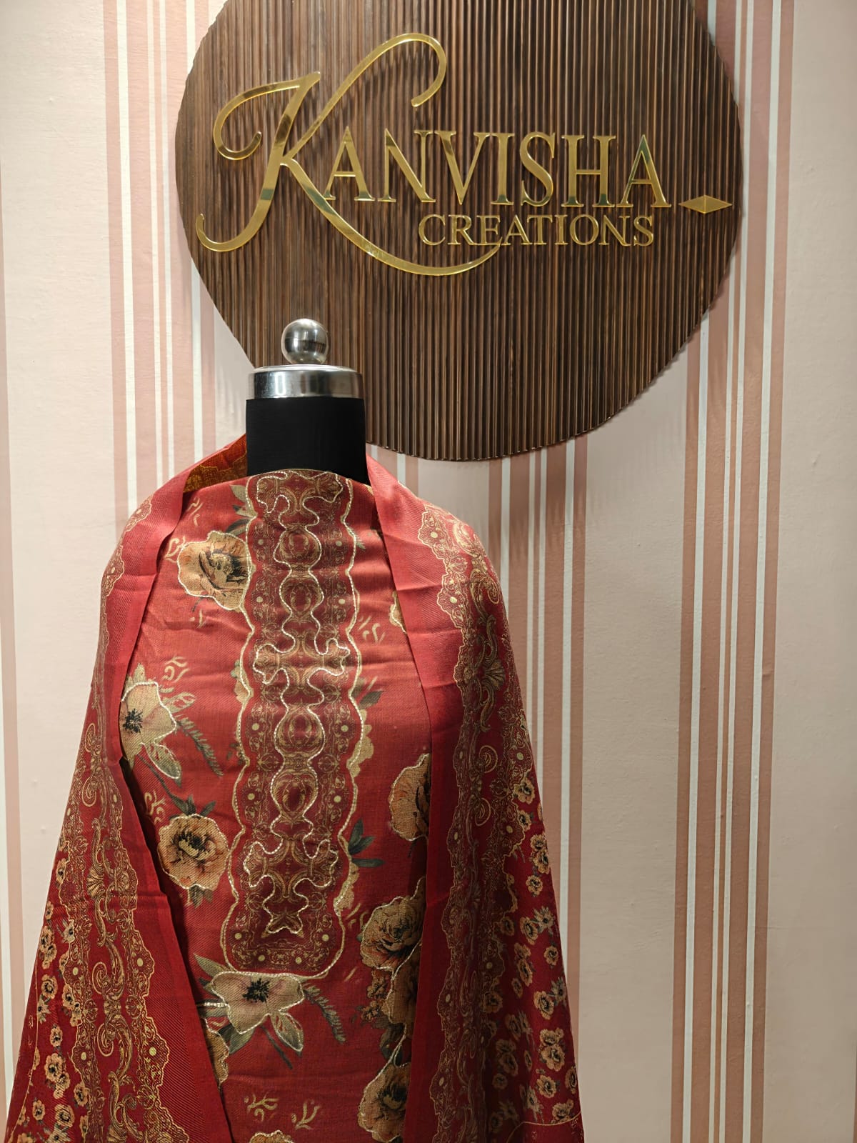 Ethereal Terracotta Pashmina Suit Set