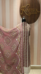 Elegant Winter Pink Floral Pashmina