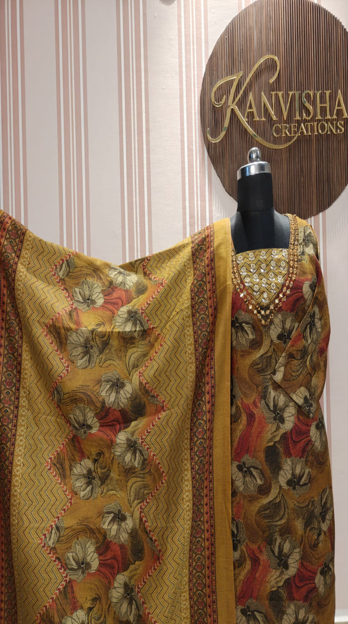 Heritage Weave Pashmina Mustard