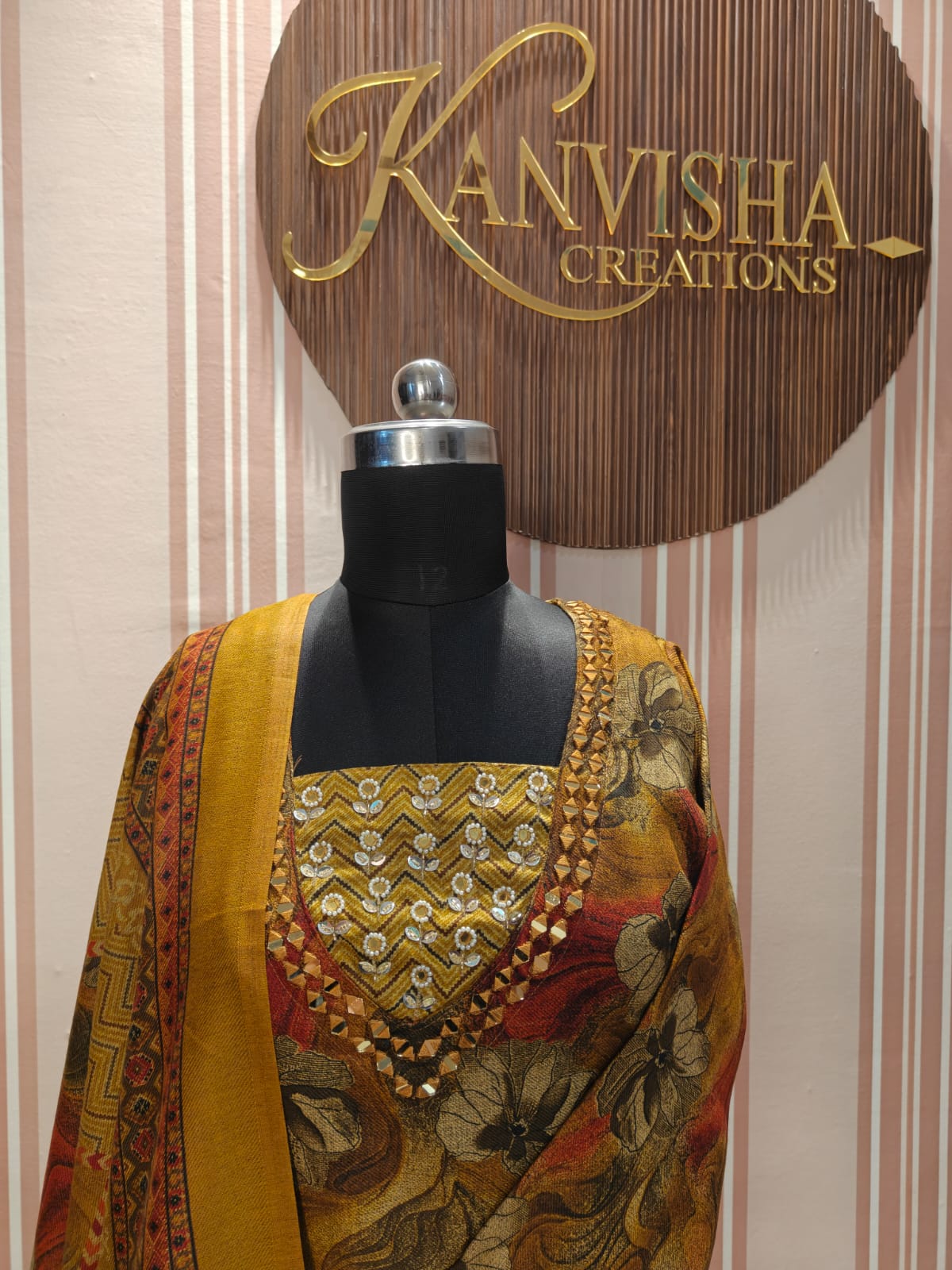 Heritage Weave Pashmina Mustard