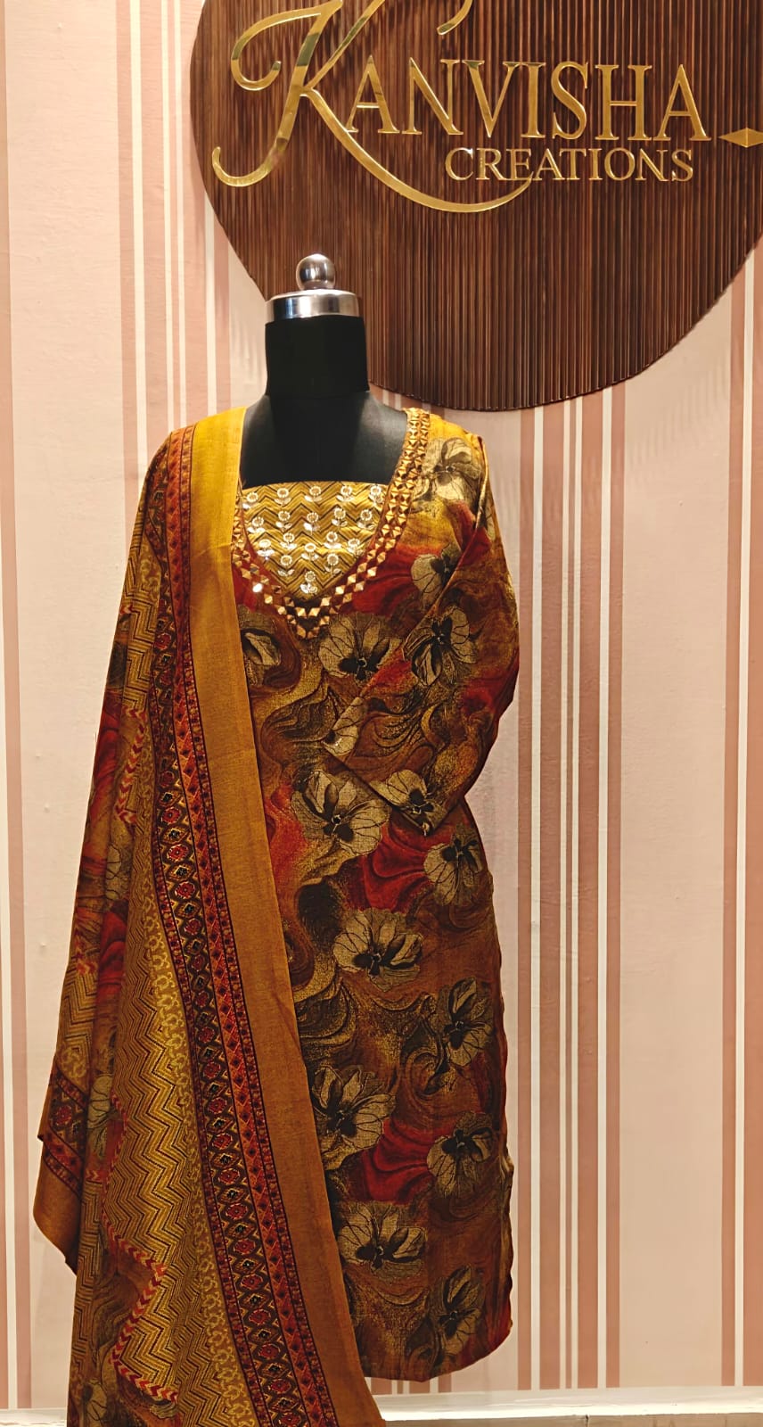 Heritage Weave Pashmina Mustard