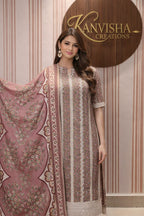 Elegant Winter Pink Floral Pashmina