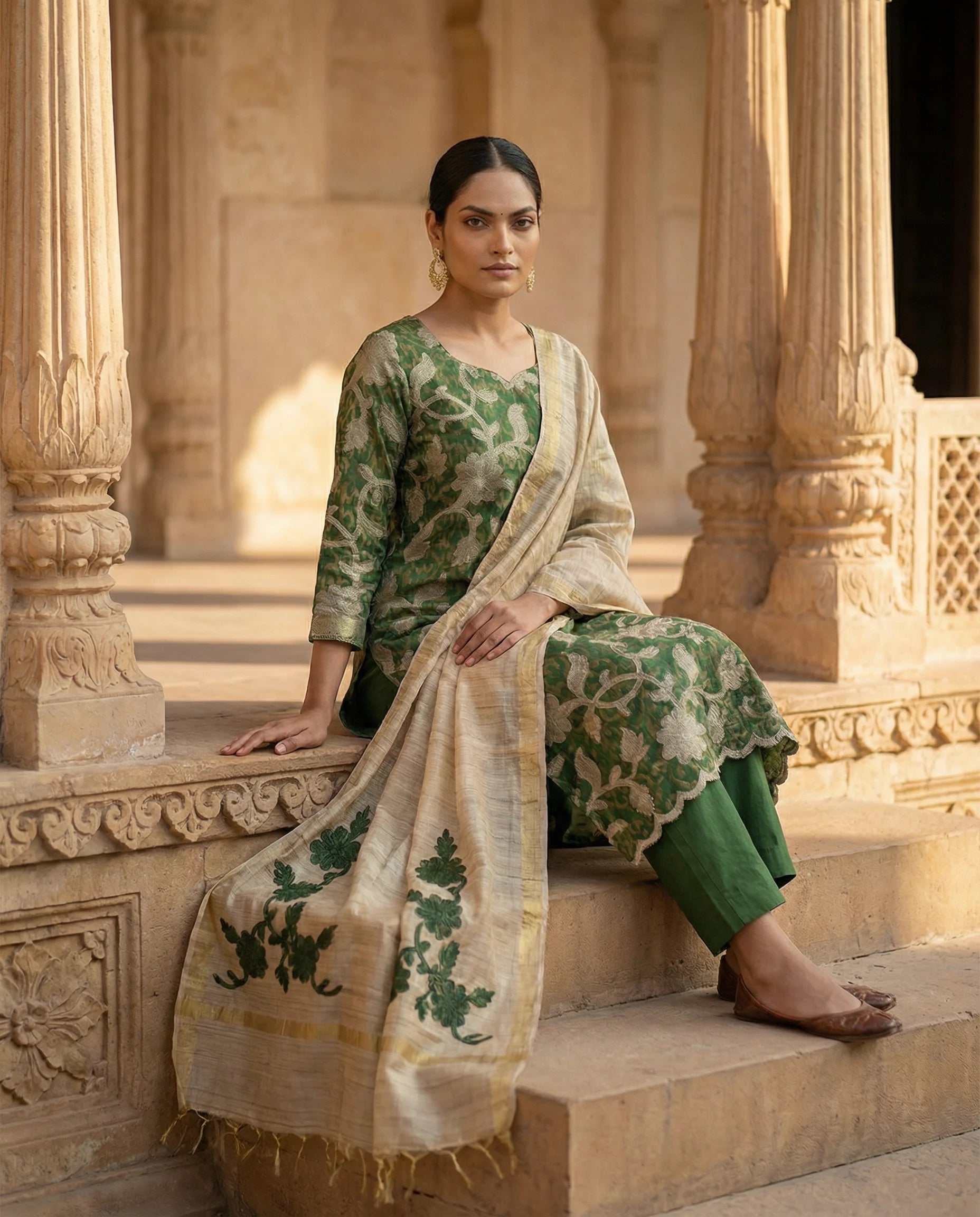 Emerald Zari Bloom Suit Set