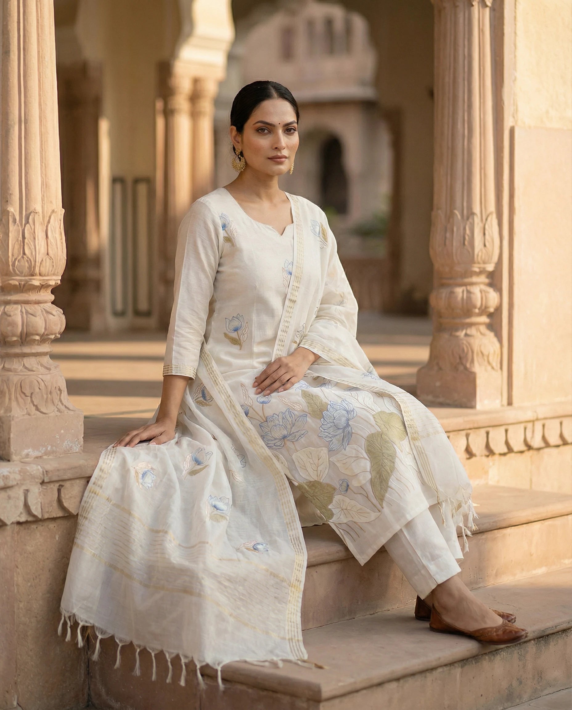 Ivory Lotus Grace Suit Set
