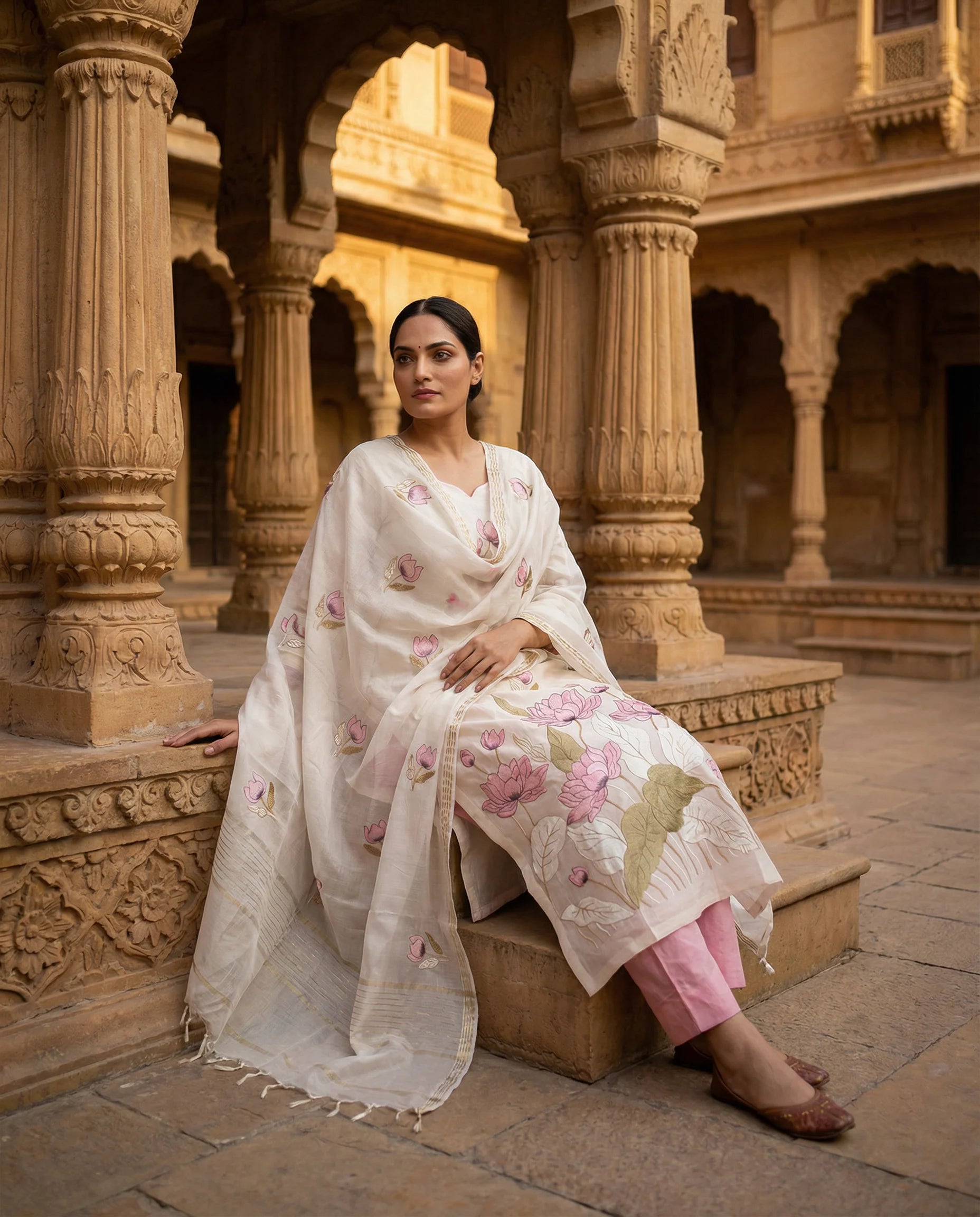 Ivory Rose Bloom Suit Set