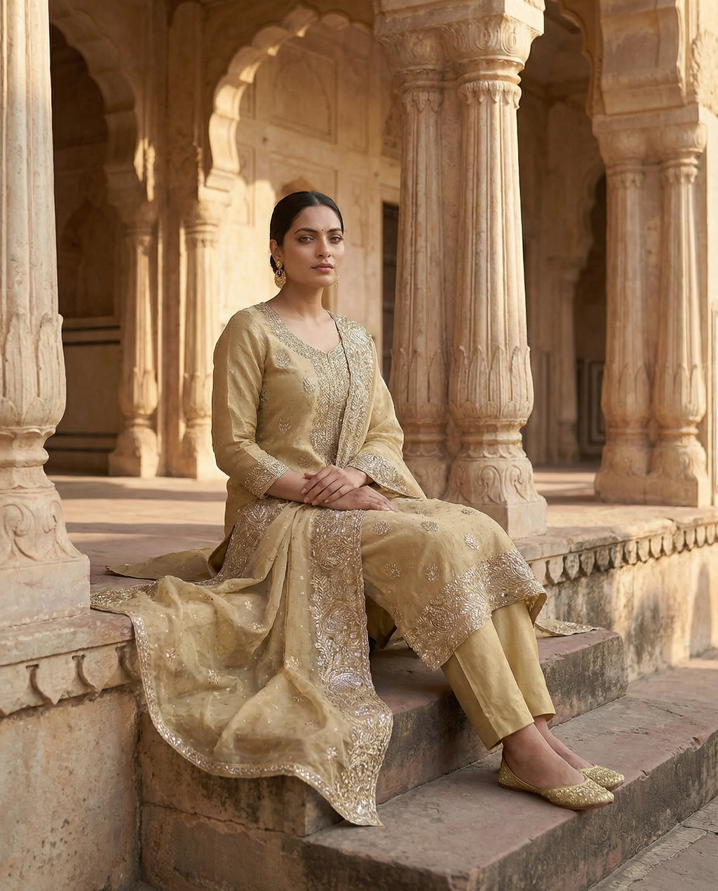 Golden Sand Elegance Suit Set