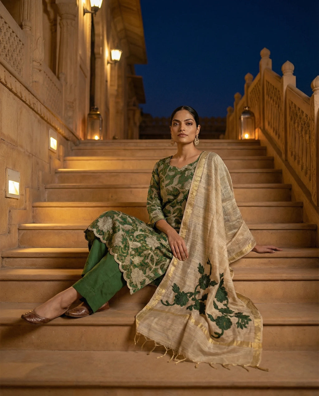 Emerald Zari Bloom Suit Set