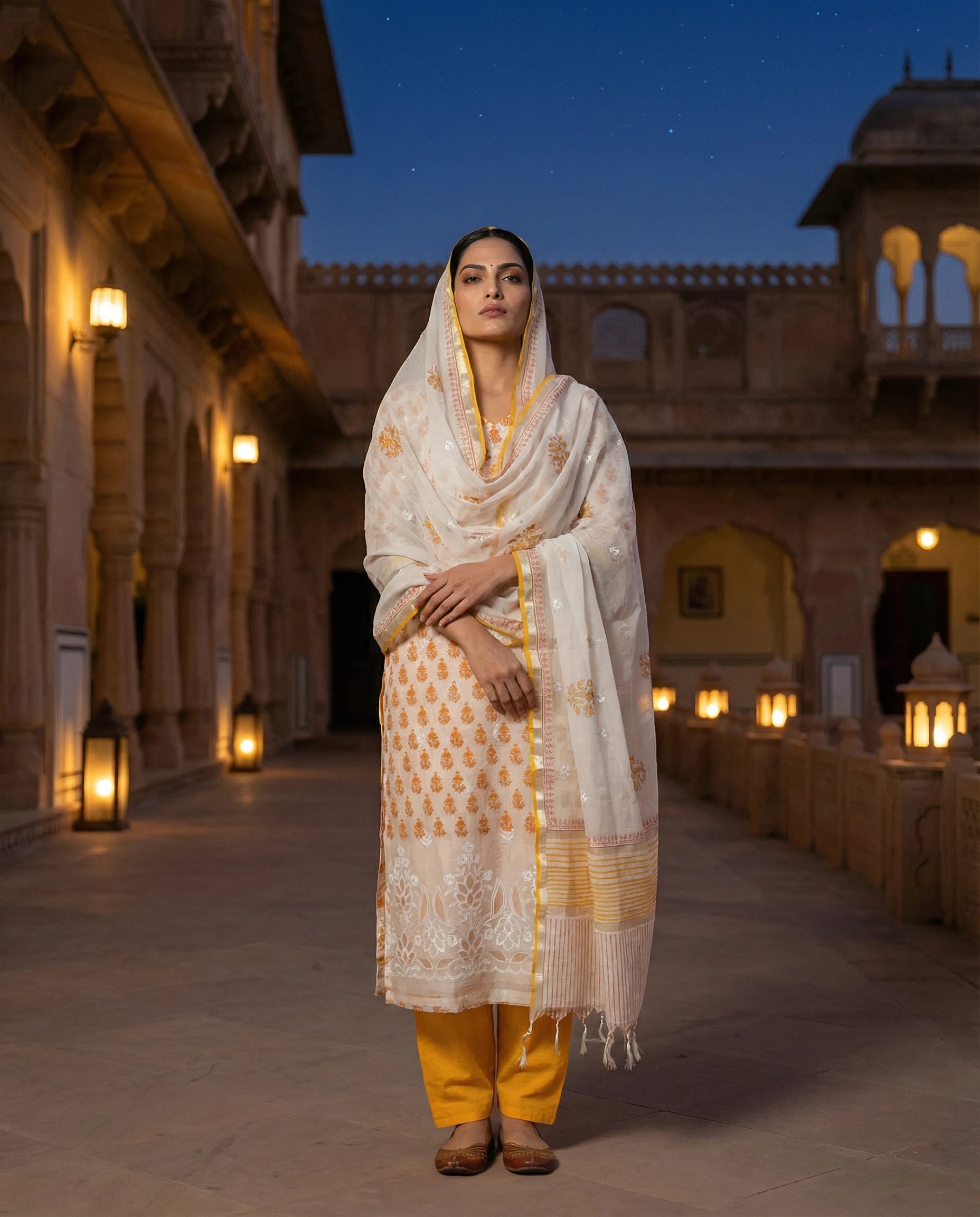 Sunlit Mustard Floral Suit Set