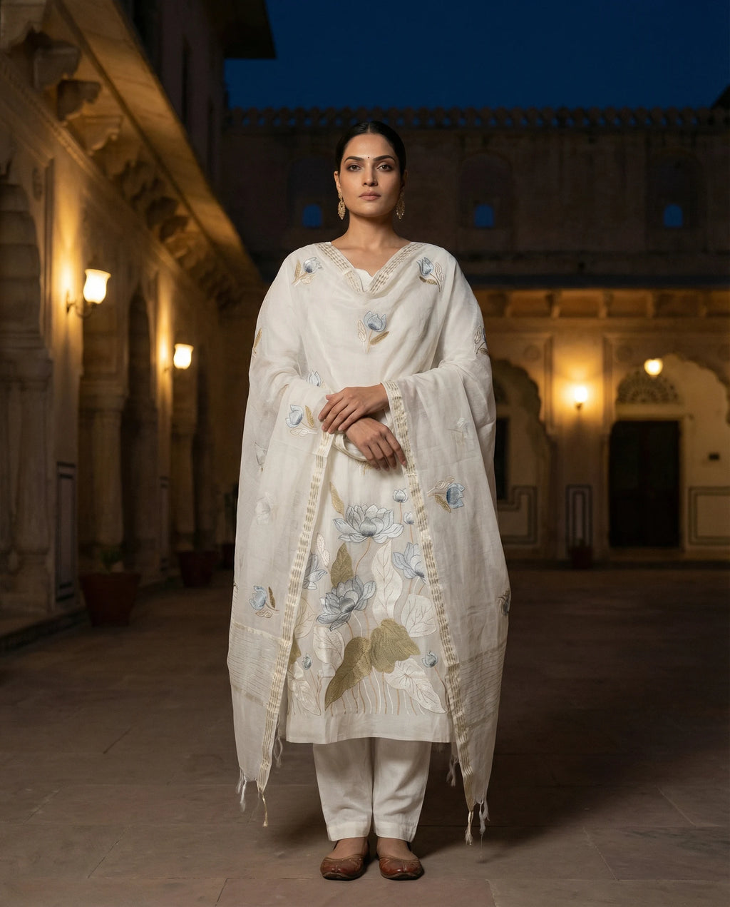 Ivory Lotus Grace Suit Set