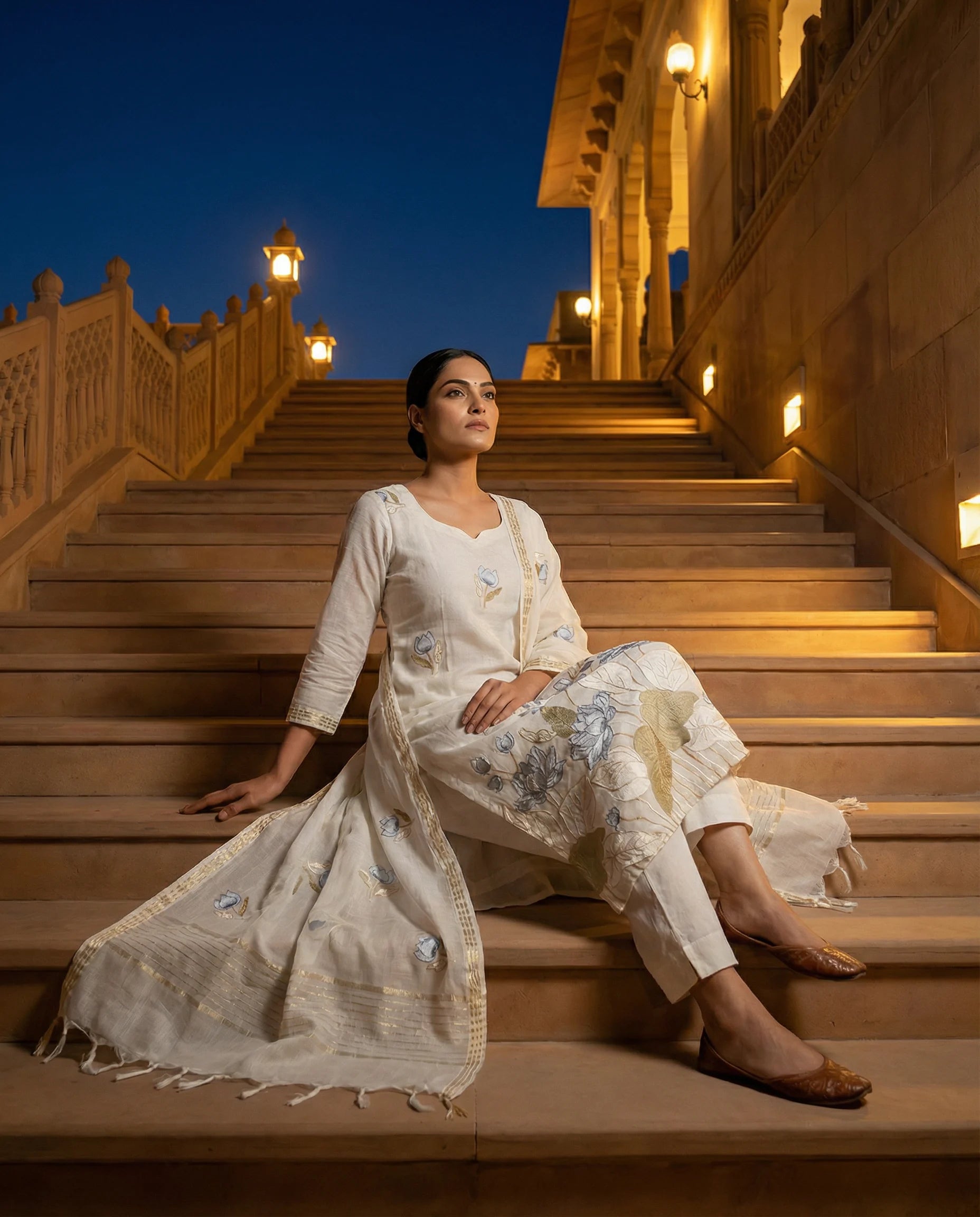 Ivory Lotus Grace Suit Set