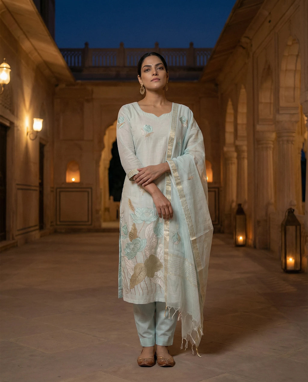 Mint Pastel Floral Suit Set