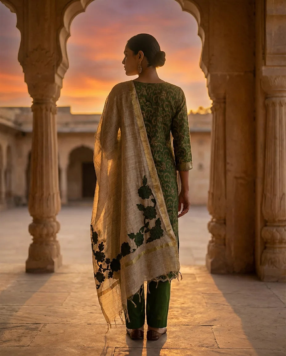 Emerald Zari Bloom Suit Set