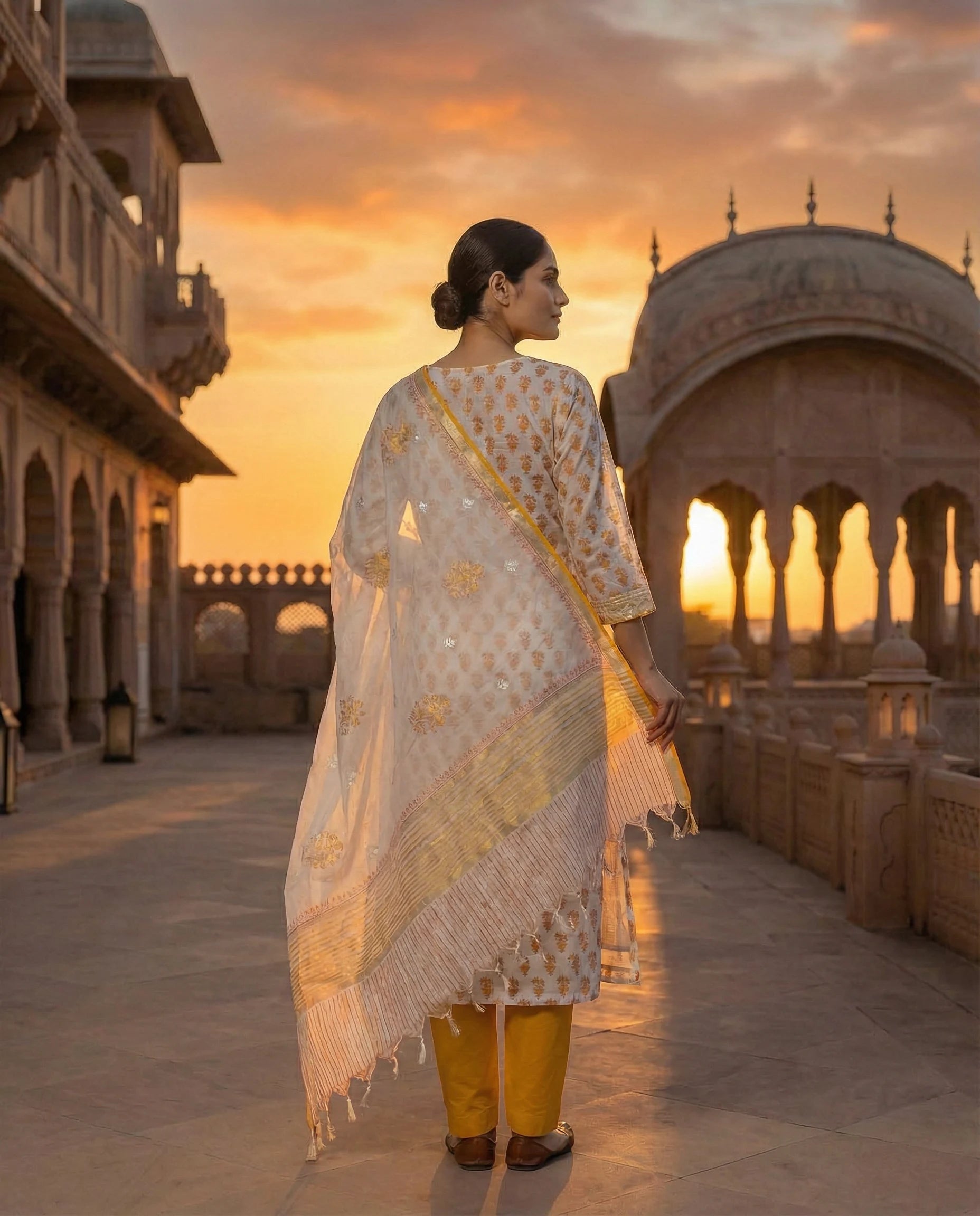 Sunlit Mustard Floral Suit Set