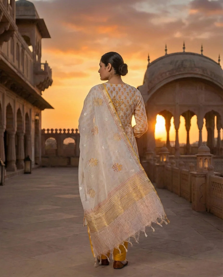 Sunlit Mustard Floral Suit Set