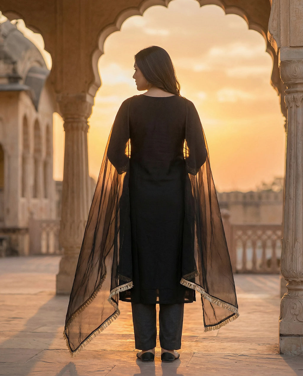 Noir Regal Embellished Suit Set