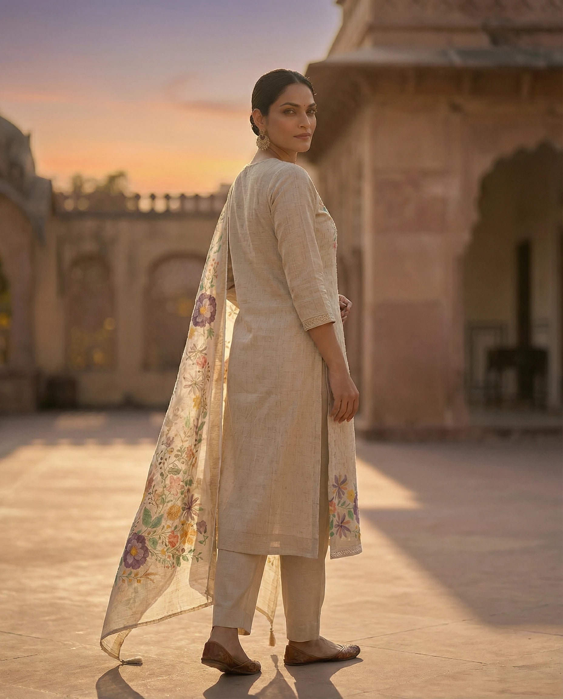 Ivory Bloom Floral Suit Set