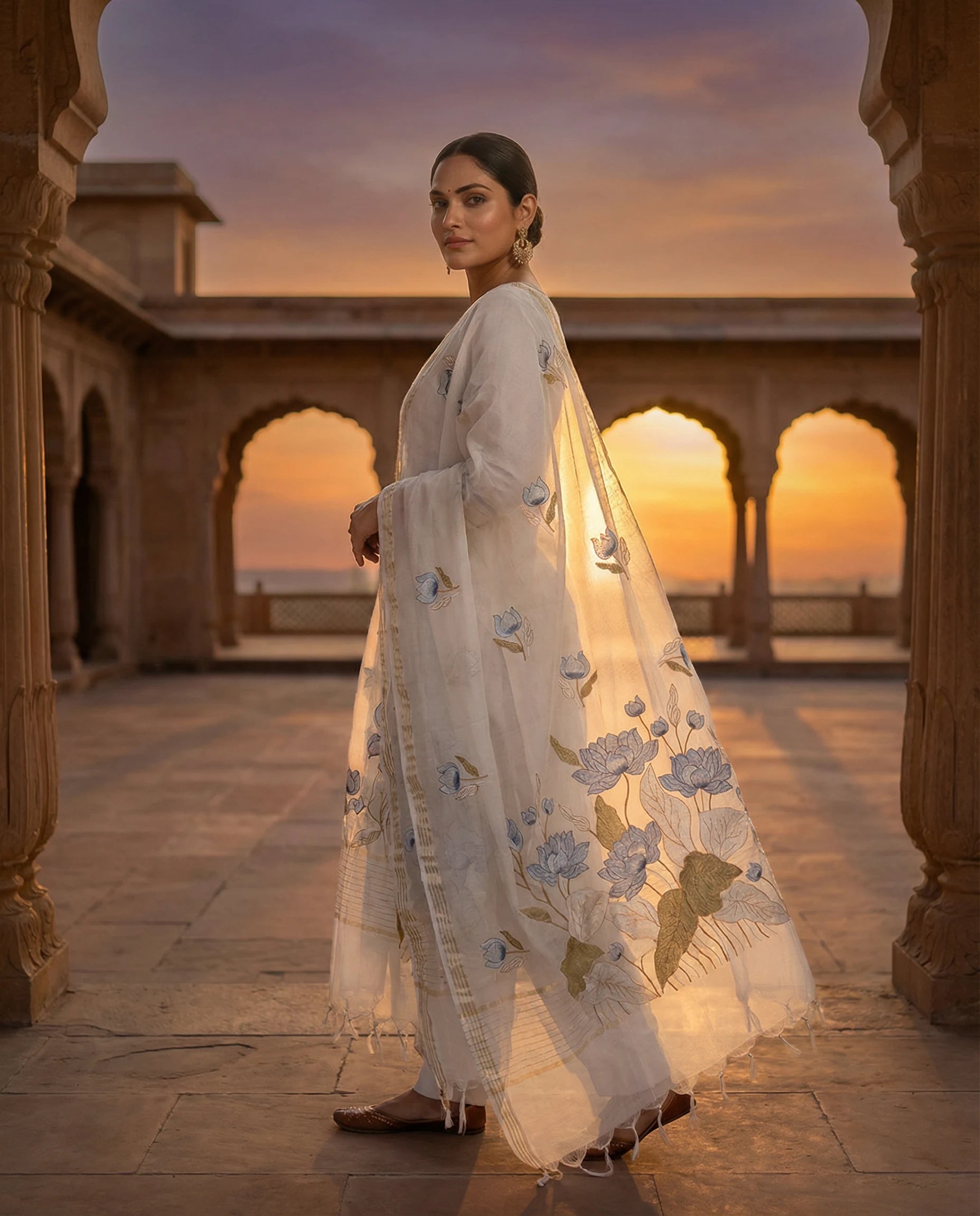 Ivory Lotus Grace Suit Set