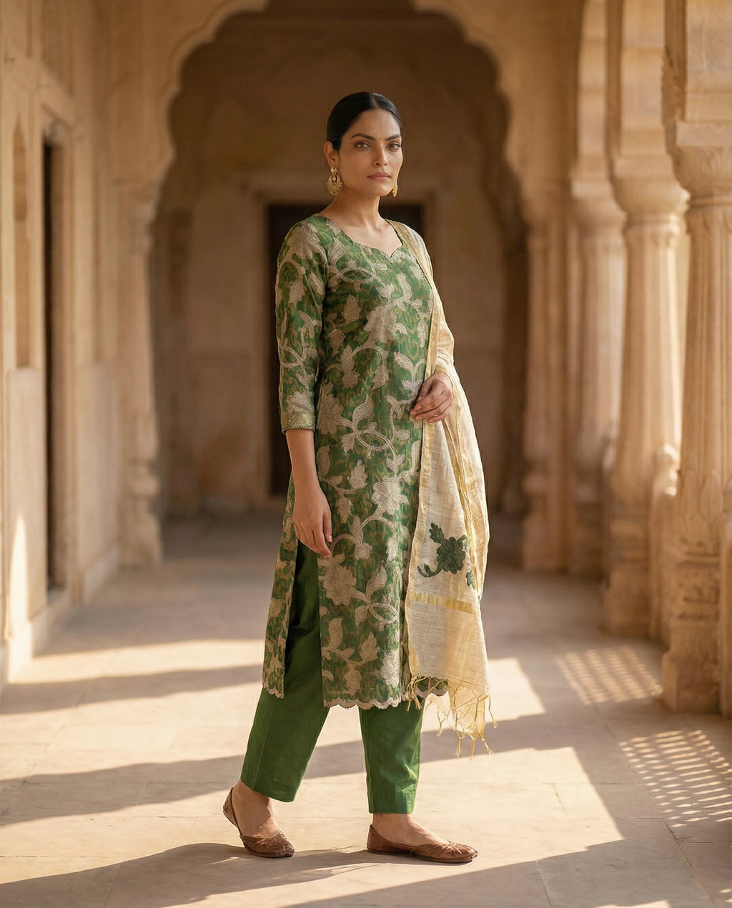 Emerald Zari Bloom Suit Set