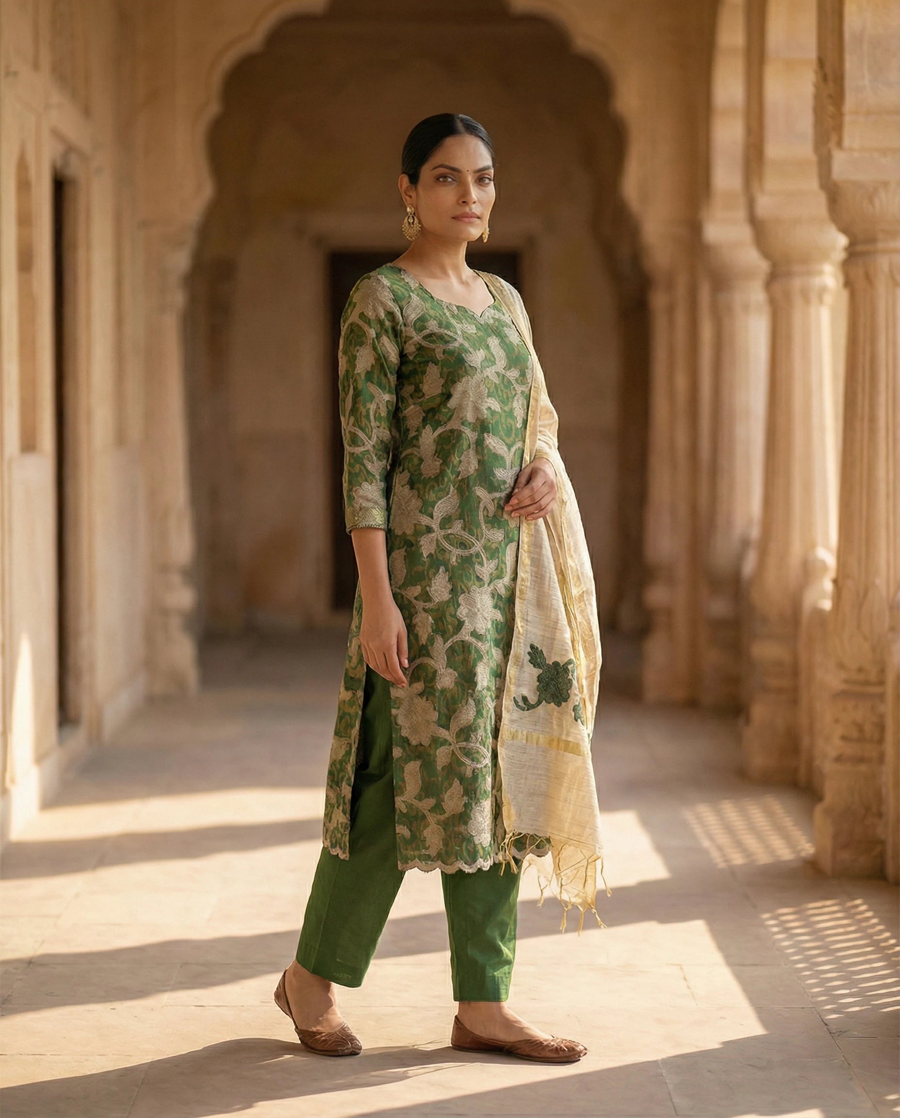 Emerald Zari Bloom Suit Set