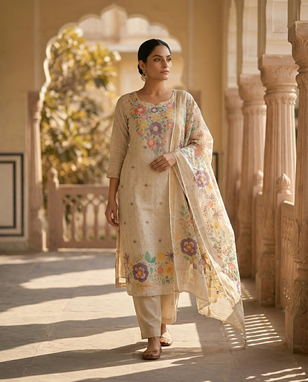 Ivory Bloom Floral Suit Set