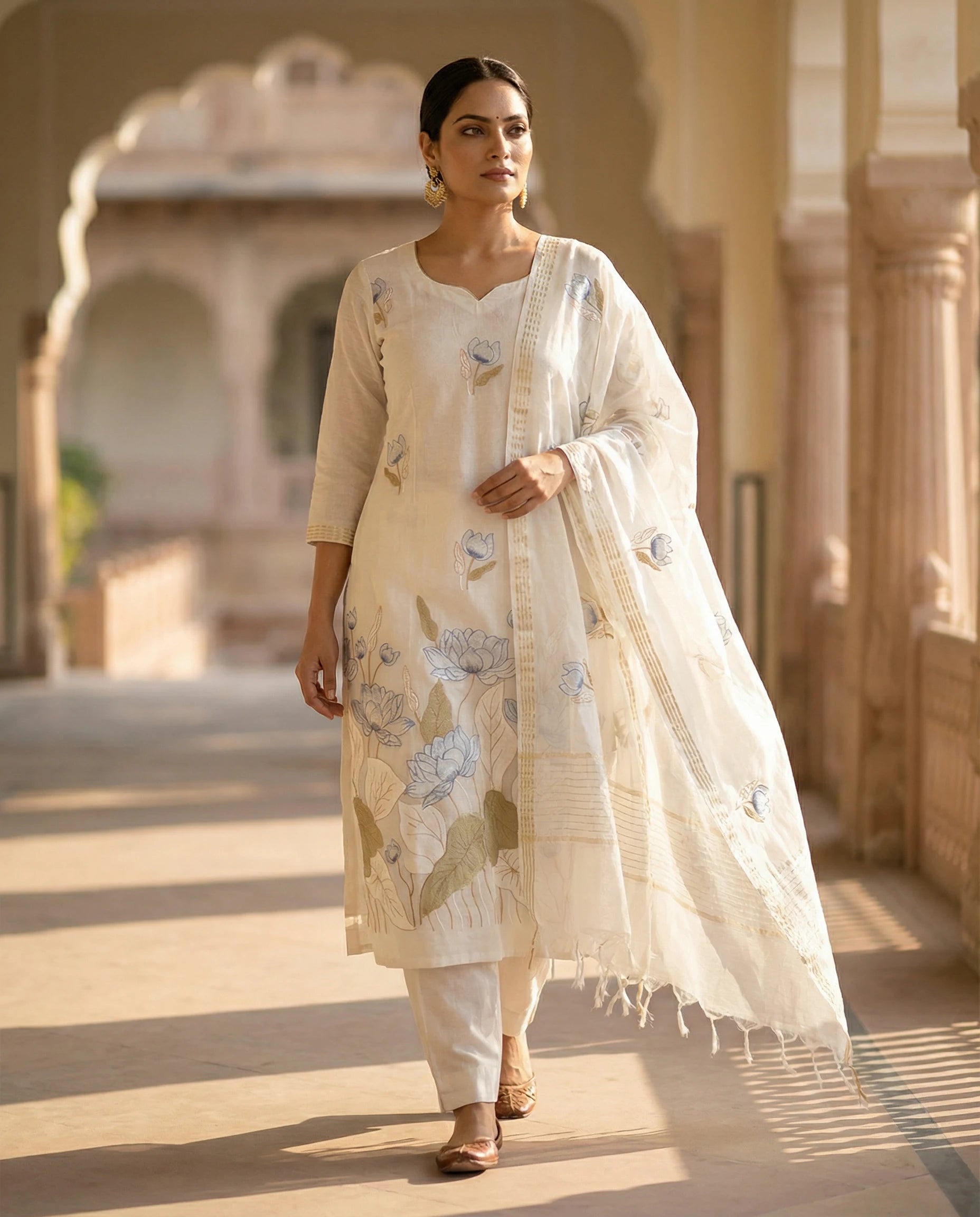 Ivory Lotus Grace Suit Set