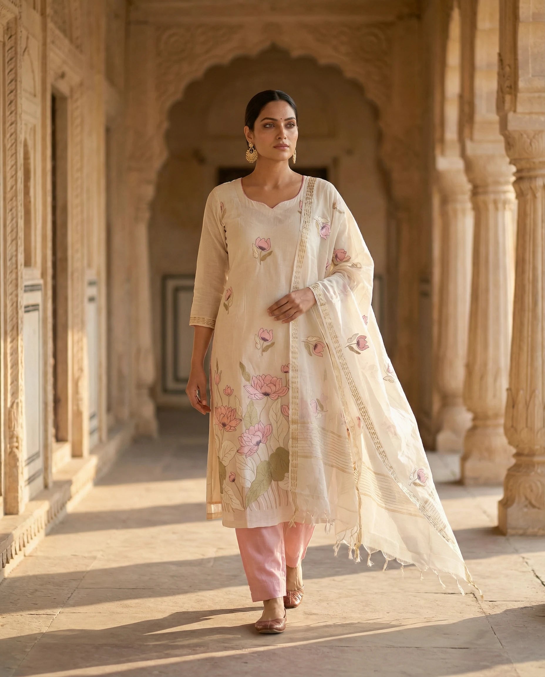 Ivory Rose Bloom Suit Set