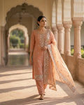 Peach Blossom Embroidered Elegance Suit Set