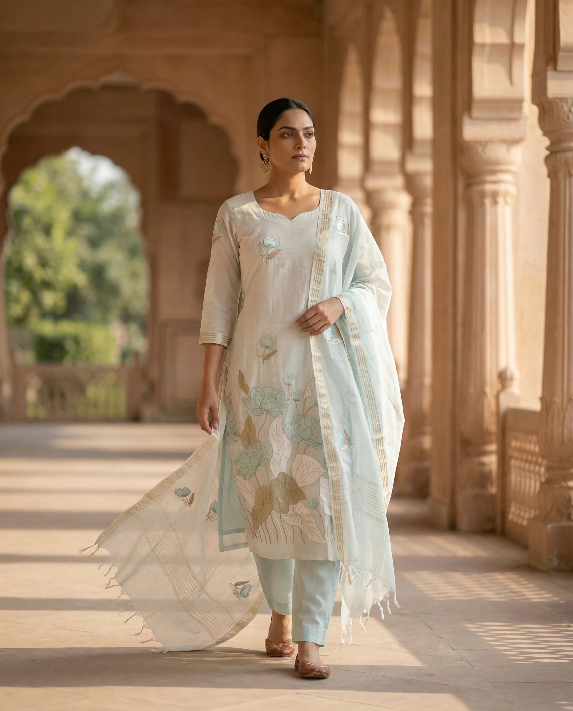 Mint Pastel Floral Suit Set