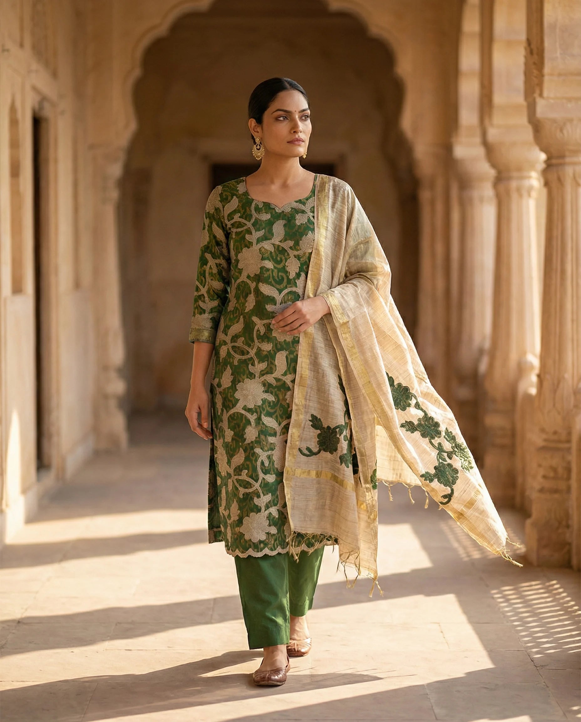 Emerald Zari Bloom Suit Set