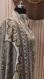 Heritage Bloom Pashmina Grey