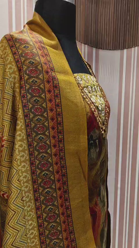 Heritage Weave Pashmina Mustard
