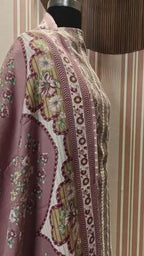 Elegant Winter Pink Floral Pashmina